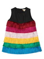 Stella McCartney Kids tiered fringed minidress - Noir