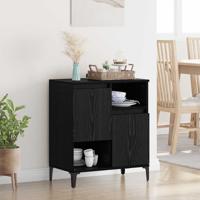 Dressoir Zwart eiken 60 x 35 x 70 cm Bewerkt hout