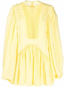 Stella McCartney robe à empiècements en mesh - Jaune