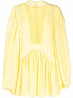 Stella McCartney robe à empiècements en mesh - Jaune - thumbnail