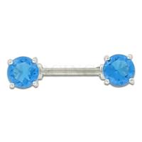 Tepelpiercing kristallen aquamarijn Tepelpiercing kristallen aquamarijn