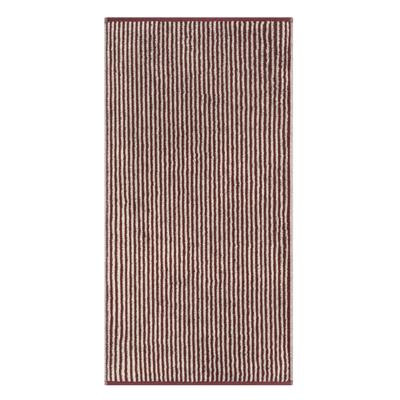 Cawö Cawö Two-Tone Stripe Handdoek 50x100 bordeaux