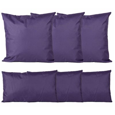 Bank/tuin kussens set - binnen/buiten - 6x stuks -paars - In 2 formaten laag/hoog