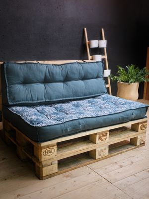 Today Palletkussenset Petrol Blauw - 2 Delig - Print