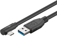 USB 3.2 GEN 1 (USB3.0) Aansluitkabel - USB-C naar USB-A - 5Gbit/s - USB adapter - OTG kabel - USB-C naar USB-A aansluitkabel - 2m - 90° - 5Gbit/s - GEN 1 - zwart - thumbnail
