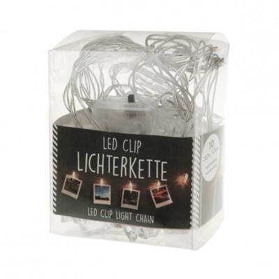 Lichtslinger - 6x - met LED knijpertjes - 150 cm - Kerstkaarten ophangen - 150 cm