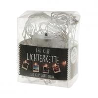 Lichtslinger - 6x - met LED knijpertjes - 150 cm - Kerstkaarten ophangen - 150 cm