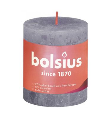Rustiek stompkaars shine 80/68 frosted lavender