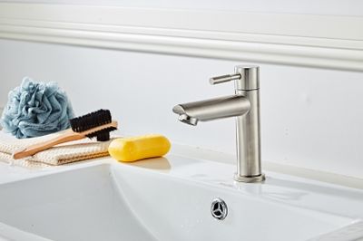 Fonteinkraan SaniClear Inox | Opbouw | Koudwater kraan | Standaard model | 1-hendel | Rond | RVS look