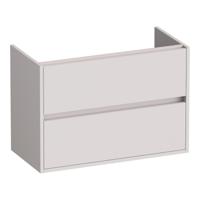 Brauer Adore - Onderkast Ondiep - 80 cm - met 2 Softclose Lades Greeploos en 1 Sifon Uitsparing - Mat Zand