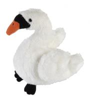 Pluche knuffeldier - witte zwaan - 15 cm - vogels