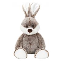 MBW Pluche konijn/haas - bruin - knuffel konijn - 22 cm - boerderij knuffeldier