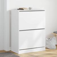 Schoenenkast met 2 klaplades 80x42x108 cm wit