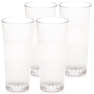 12x stuks onbreekbaar bierglas ribbel transparant kunststof 30 cl/300 ml 12x stuks onbreekbaar bierglas ribbel transparant kunststof 30 cl/300 ml