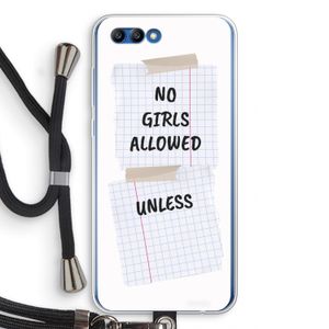 No Girls Allowed Unless: Honor 10 Transparant Hoesje met koord