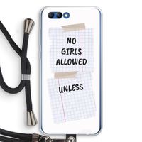 No Girls Allowed Unless: Honor 10 Transparant Hoesje met koord