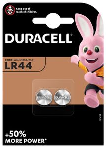 Duracell Specialty LR44 alkaline knoopcelbatterij, verpakking van 2