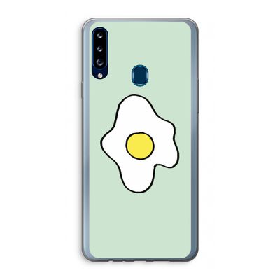 Spiegelei: Samsung Galaxy A20s Transparant Hoesje