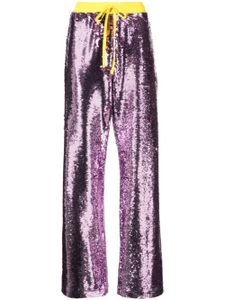 Mira Mikati pantalon droit à ornements de sequins - Rose