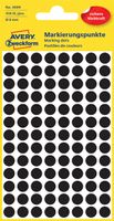 Avery Gekleurde Markeringspunten, zwart, Ø 8,0 mm, permanent klevend - thumbnail
