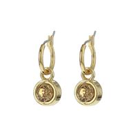 Biba Hang Oorbellen met Swarovski Steentje Lt. Col Topaz Goud Biba Hang Oorbellen met Swarovski Steentje Lt. Col Topaz Goud