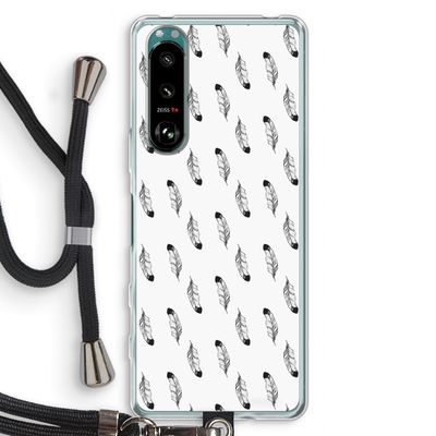 Pluimen: Sony Xperia 5 III Transparant Hoesje met koord