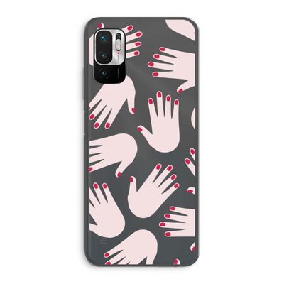 Hands pink: Xiaomi Redmi Note 10 5G Transparant Hoesje