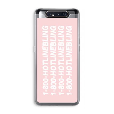 Hotline bling pink: Samsung Galaxy A80 Transparant Hoesje
