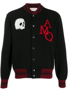 Alexander McQueen veste bomber à têtes de mort en intarsia - Noir