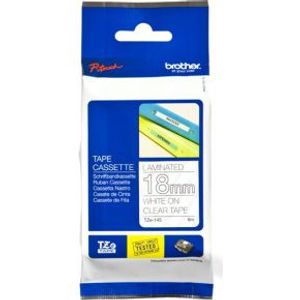 Brother Gloss Laminated Labelling Tape - 18mm, White/Clear