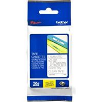 Brother Gloss Laminated Labelling Tape - 18mm, White/Clear - thumbnail