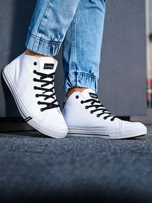 Hoge heren sportschoenen T304 - wit, maat 45 Hoge heren sportschoenen T304 - wit, maat 45