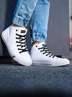 Hoge heren sportschoenen T304 - wit, maat 45 - thumbnail