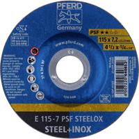 PFERD TOOLS 62011640 E 115-7 PSF STEELOX Afbraamschijf gebogen Diameter 115 mm Boordiameter 22.23 mm RVS, Staal 10 stuk(s)