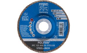 PFERD 67704125 PFC 125 A 40 SG STEELOX Lamellenschijf Diameter 125 mm Boordiameter 22.23 mm RVS, Staal 10 stuk(s)