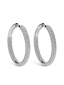 LEO PIZZO boucles d'oreilles en or blanc 18ct ornées de diamants - Argent