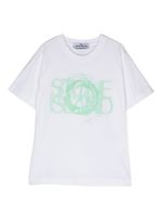 Stone Island Junior t-shirt à logo imprimé - Blanc