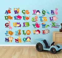 Sticker kind alfabet dieren kleuren