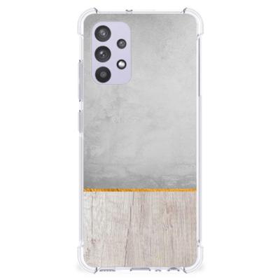 Samsung Galaxy A32 4G | A32 5G Enterprise Editie Stevig Telefoonhoesje Wood Concrete Samsung Galaxy A32 4G | A32 5G Enterprise Editie Stevig Telefoonhoesje Wood Concrete