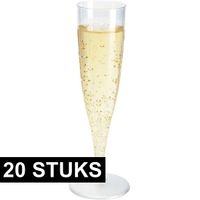 20x Champagne/prosecco glazen transparant   -