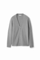 Gestructureerde effen cardigan - BLACK - L Gestructureerde effen cardigan - BLACK - L
