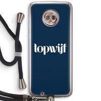 Topwijf Navy: Motorola Moto G6 Transparant Hoesje met koord
