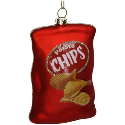 Kersten Ornament Chips zak rood 5x3x10cm