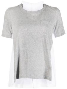 sacai t-shirt en coton à encolure ronde - Gris