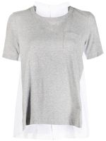 sacai t-shirt en coton à encolure ronde - Gris - thumbnail