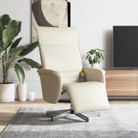 Massagestoel verstelbaar met voetensteun kunstleer crèmekleurig