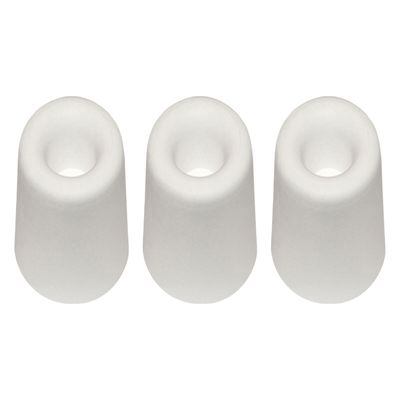 Deurbuffer - 3x - deurstopper - wit - rubber - 75 x 40 mm - schroefbevestiging