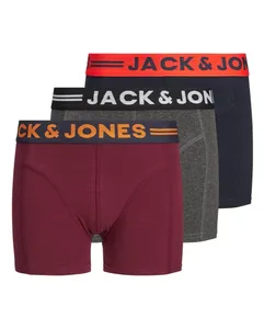 Jack & Jones 3-pack jongens boxershort - Bordeaux