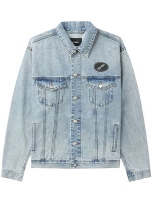 We11done veste en jean à patch logo - Bleu