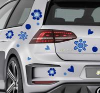 Auto stickers bloemen mono kleur